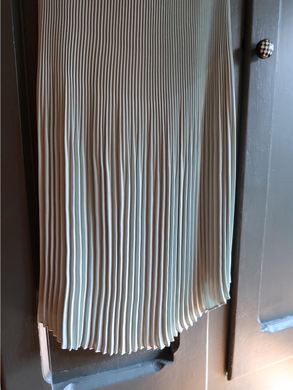 Aritzia Strapless Pleated Slip Dress in Sage Green - Picture 2 of 7